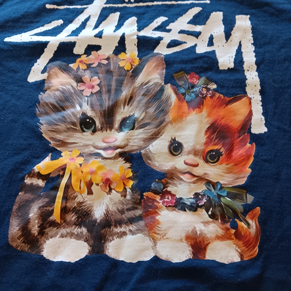 Stussy Blue Short Sleeve Tee Iconic Crew Neck - Picture 4 of 7